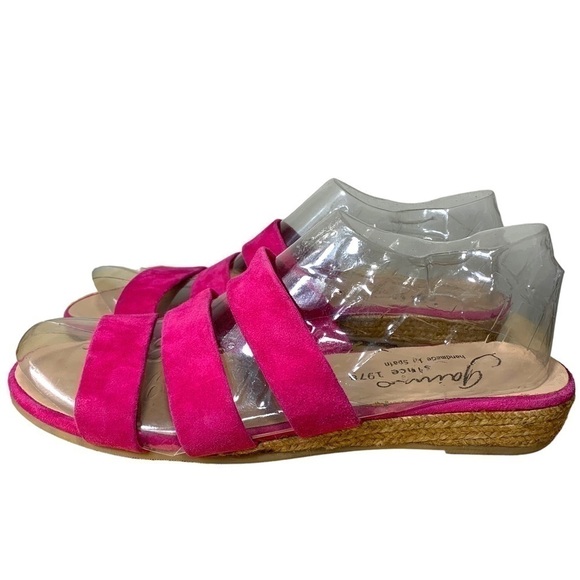 Gaimo Spain Suede Strappy Sandals Pink Low Wedge Slide On Shoes Sz 40/9 US - Picture 3 of 13